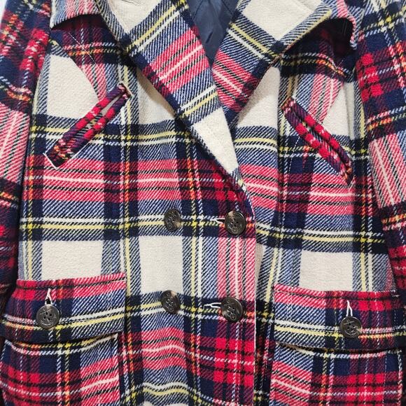 American Eagle Plaid Wool-Blend Peacoat XXL - Picture 2 of 7